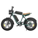 Bicicletă electrică de munte ENGWE M20 cu două baterii, anvelope groase de 20x4.0', motor de 750W, viteză maximă de 45 km/h, baterii de 48V 213Ah, transmisie Shimano cu 7 viteze - Verde